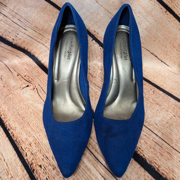 Predictions Comfort Plus Blue Pointed Toe Heels - Picture 2 of 7
